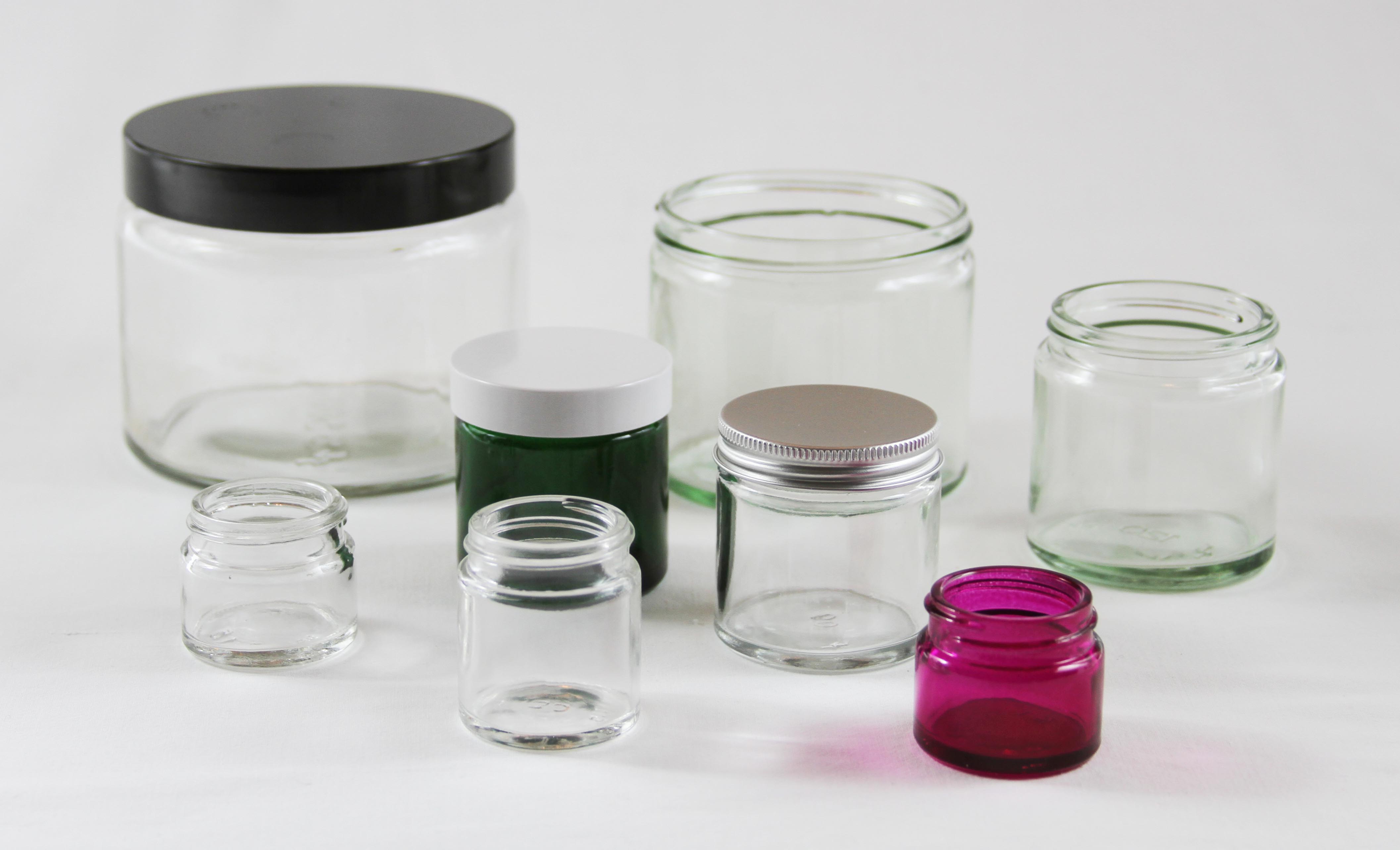 Clear and Coloured Cosmetic Jars 